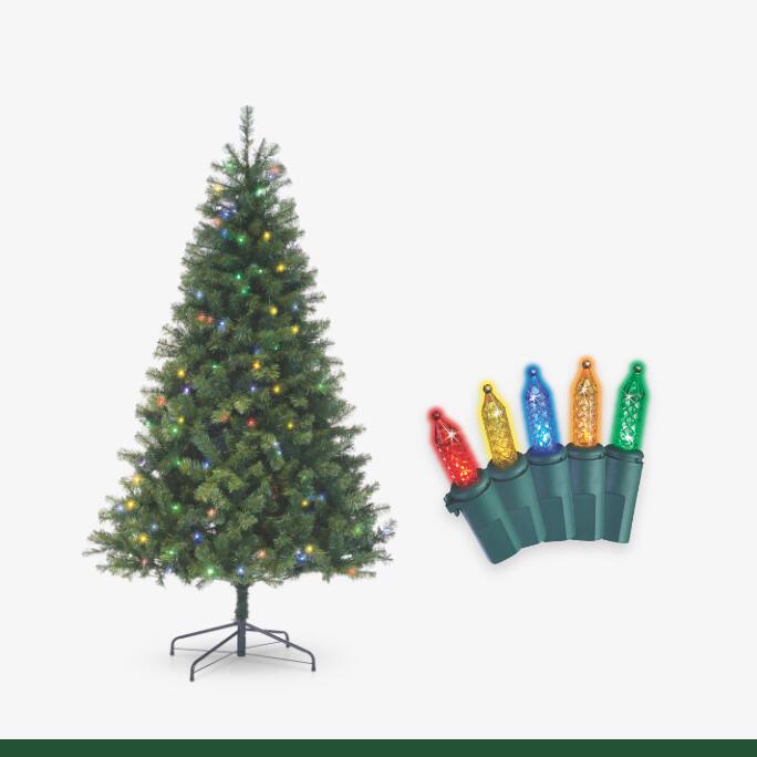 "NOMA Pre-Lit Mariposa Christmas Tree, 6.5-ft  For Living Outdoor Christmas Lights"