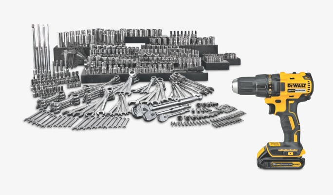 MAXIMUM Master Socket & Wrench Set, 500-pc  DEWALT DCD777C2 20V MAX Compact Brushless Cordless Drill 