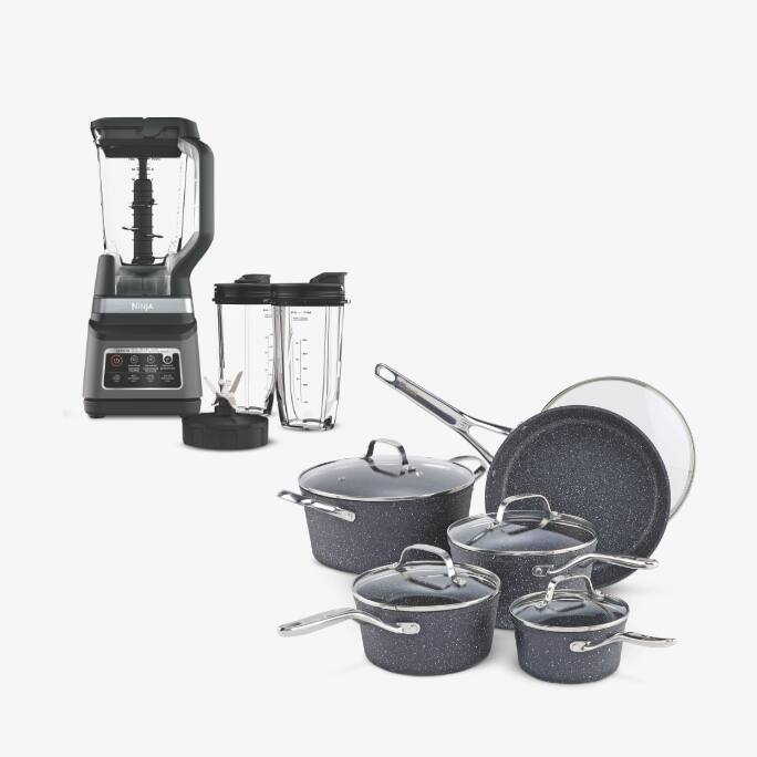 Heritage The Rock Forged Non-Stick Cookware Set  Ninja Professional Plus Blender DUO