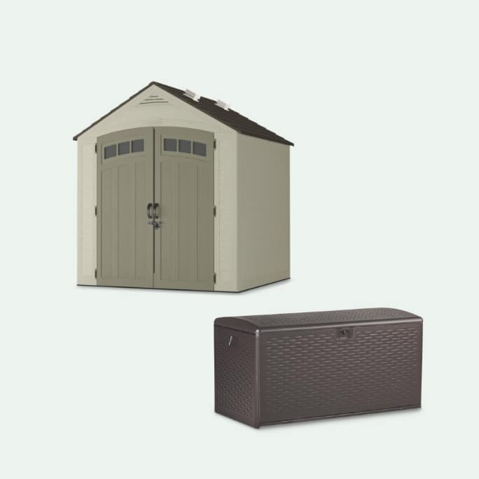 Suncast Vista Resin Outdoor Storage Shed  PDG Resin Storage Deck Box