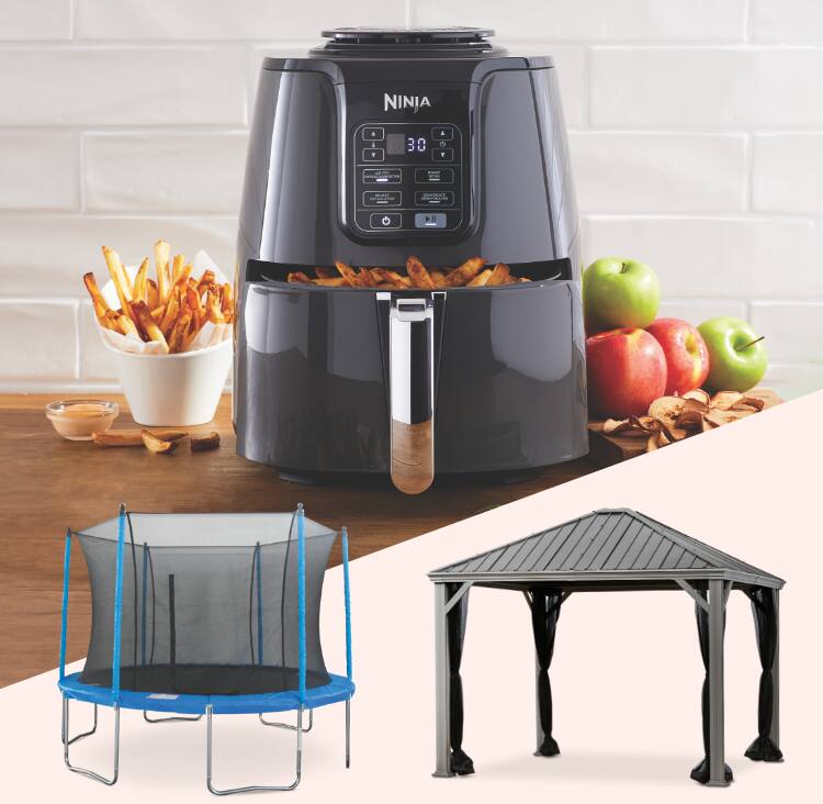 JumpTek Outdoor Round Trampoline   Ninja Air Fryer  CANVAS Skyline Hard-Top Gazebo 