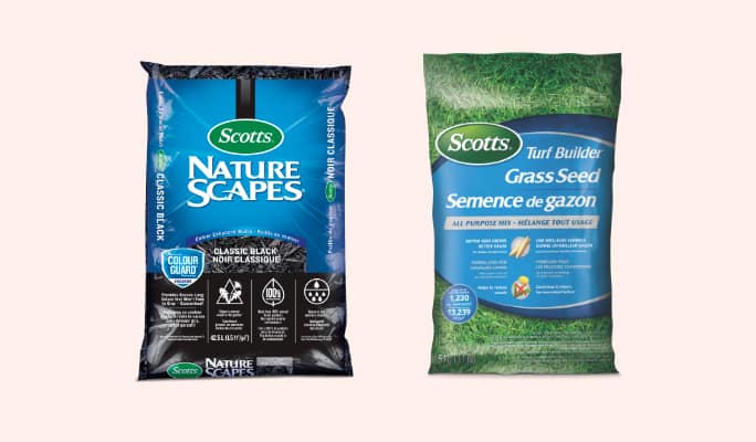 Scotts Nature Scapes Colour Enhanced Mulch  Scotts Turf Builder All Purpose Grass Seed Mix