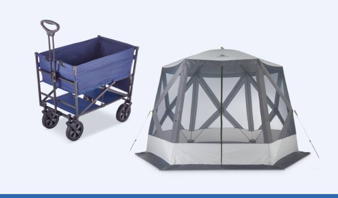 Abri de camping instantané moustiquaire Woods Lodge  Chariot tout usage Outbound