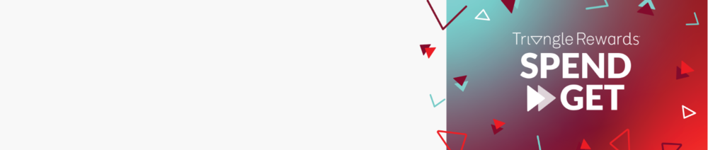 Offre Dépensez et obtenez de Récompenses Triangle sur fond coloré