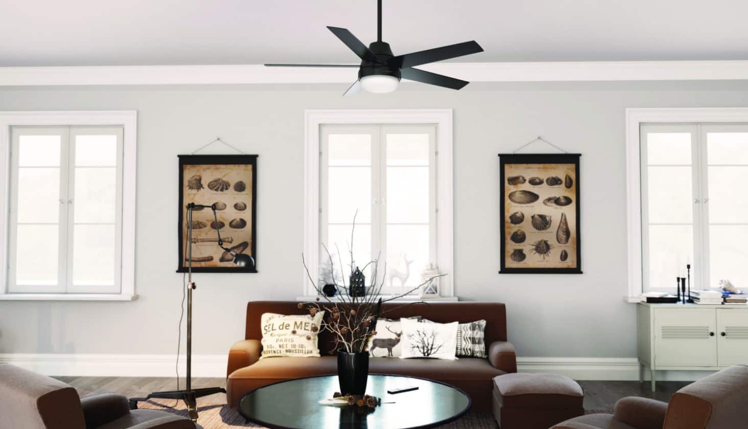 Spread warmth with ceiling fans