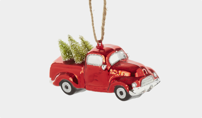 CANVAS Truck with Bottlebrush Trees Ornament