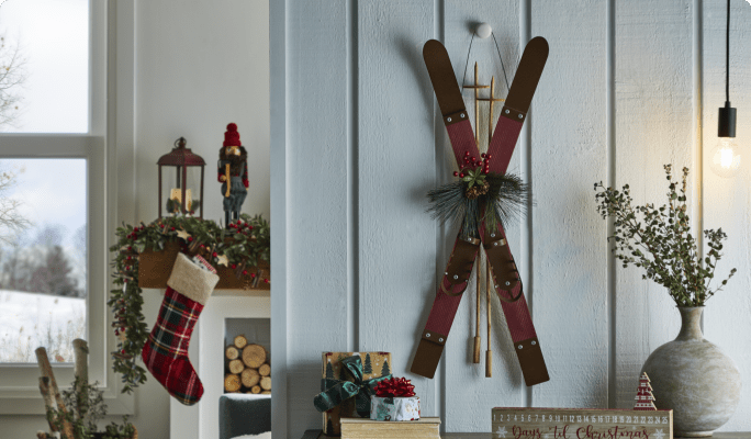 For Living Hanging Wooden Skis 