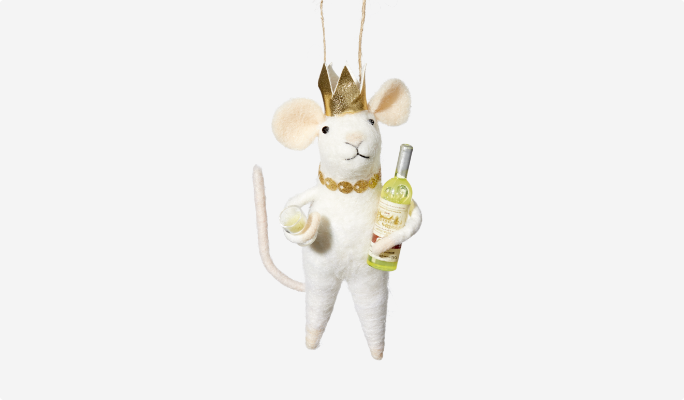 CANVAS New Years Eve Gold Mouse Ornamentv