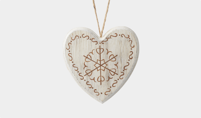 CANVAS Wood Heart Hanging Ornament