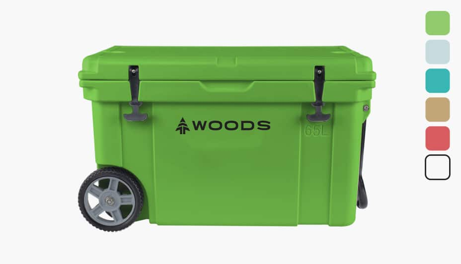 Woods green Arctic Wheeled Roto-Moulded Cooler, 65-L