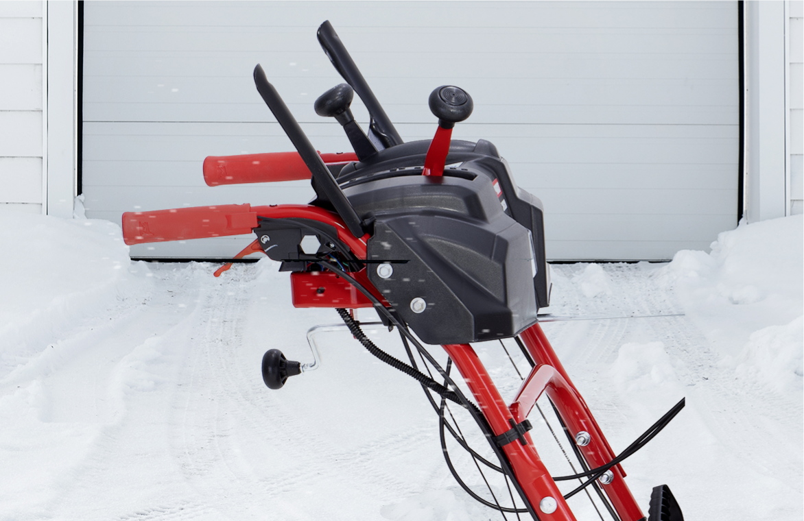 Snowblower power steering controls.