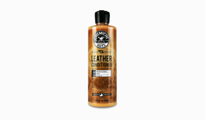 A bottle of vehicle leather conditioner.