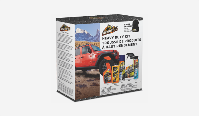 An Armor All heavy-duty car cleaning kit in a box.