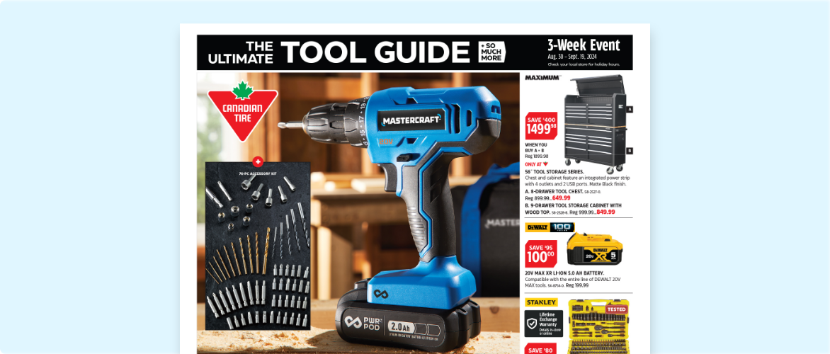 Front cover of the 2024 Ultimate Tool Guide flyer.