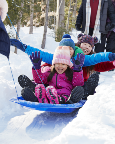 Streamridge Baby & Kids' Traditional Vintage Style Wooden Winter Sleigh/Sled & Seat Pad