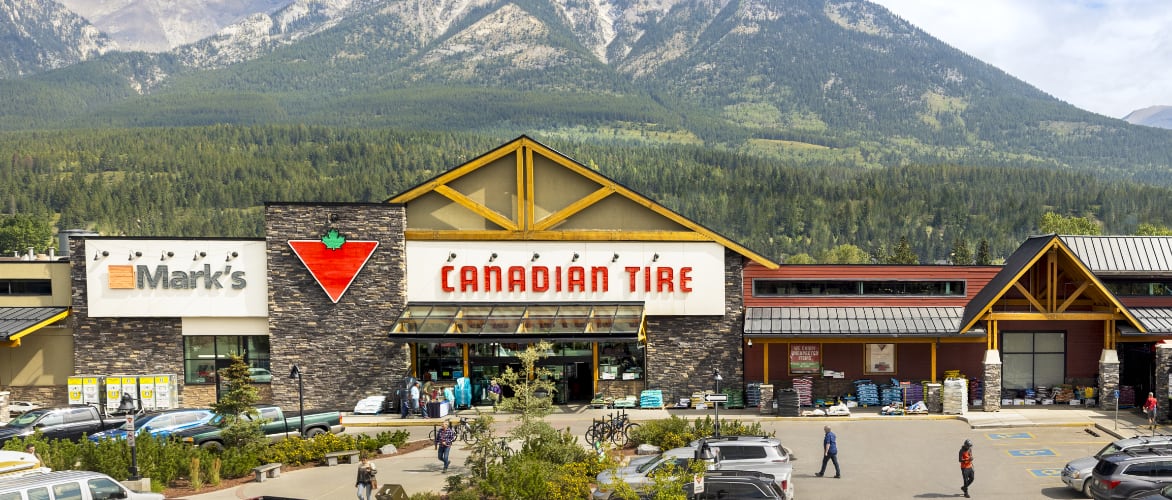 Front of Canadian Tire Canmore store