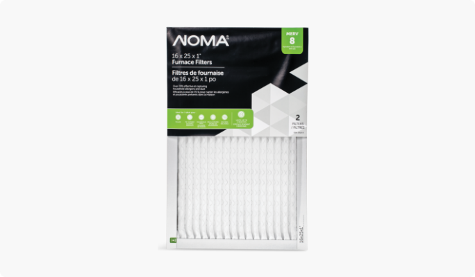 A 2-pack of NOMA MERV 8 Furnace Air Filters.