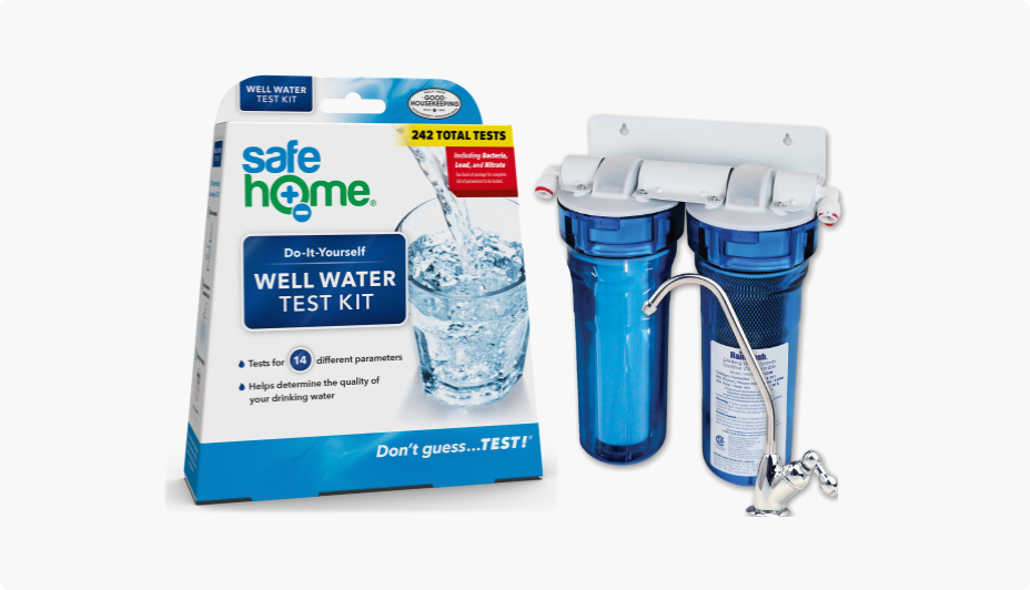 A SafeHome Well Water DIY Test Kit and a Rainfresh Drinking Water system 