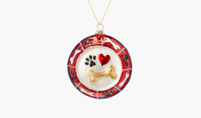 CANVAS Dog Bowl Ornament