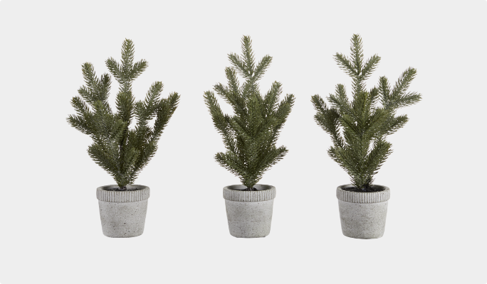 CANVAS Mini Potted Trees, 3-pk