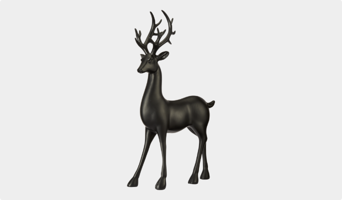 CANVAS Standing Matte Black Deer