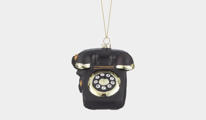 CANVAS Black & Gold Telephone Ornament