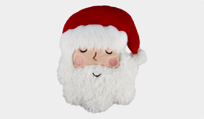 Coussin visage du Père Noël CANVAS, 16 po