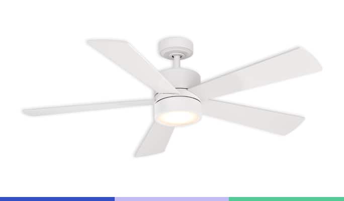 A NOMA iQ ceiling fan with light fixture.