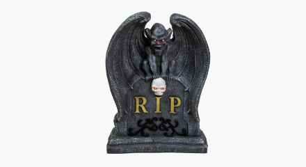 Gargoyle Tombstone Decoration with LED lights.