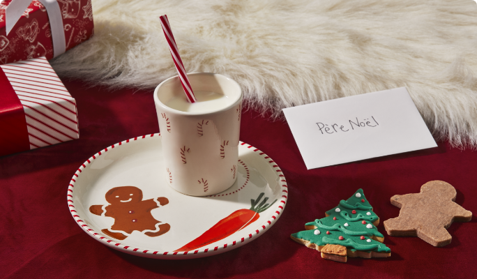 Ensemble de lait et de biscuits CANVAS.