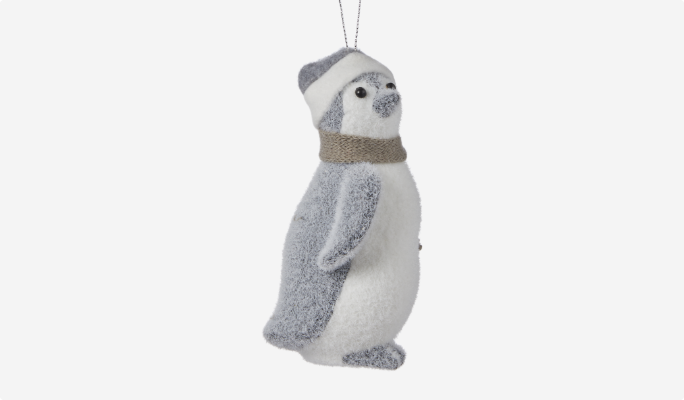 CANVAS Silver Penguin Ornament