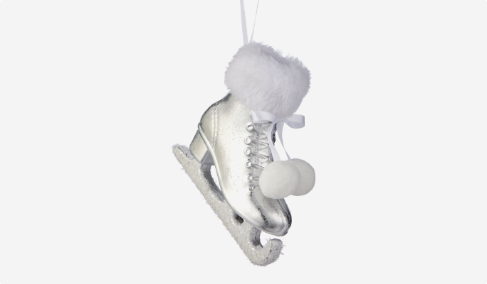 CANVAS Silver Skate Ornament