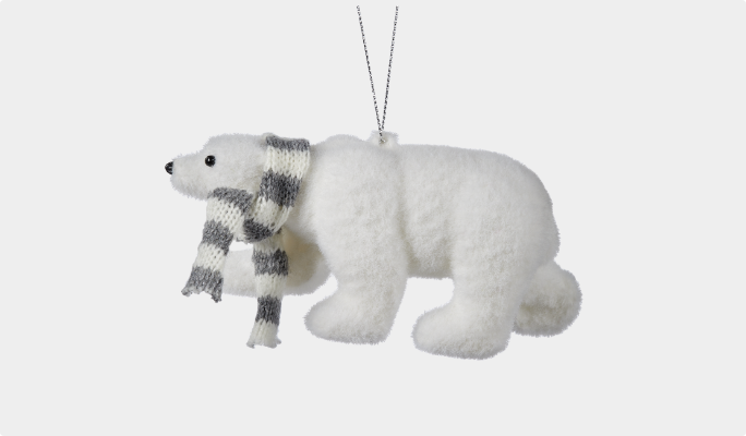 CANVAS Polar Bear With Scarf Ornament