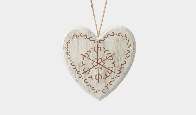 CANVAS Wood Heart Ornament