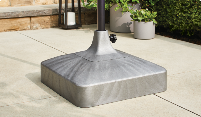 A CANVAS Borden Grey Recycled Plastic Umbrella Base.