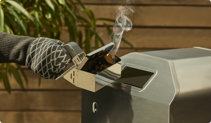 A close up of the built-in smoke infuser.