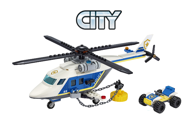 A building block helicopter and car.