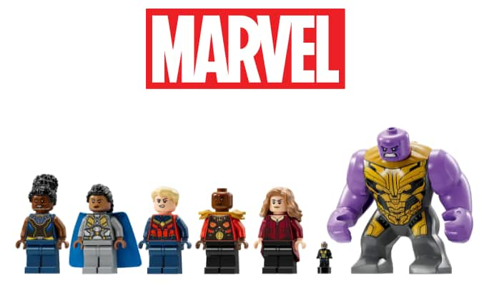 A collection of various building block superheroes.