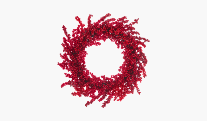 CANVAS Red Berry Wreath