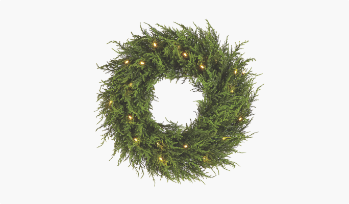 CANVAS LED Pre-Lit Cedar Wreath