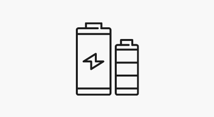 An icon of 2 batteries.