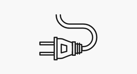 An icon of an electric plug and cord.