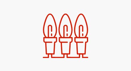  An icon of 3 red Christmas lights.