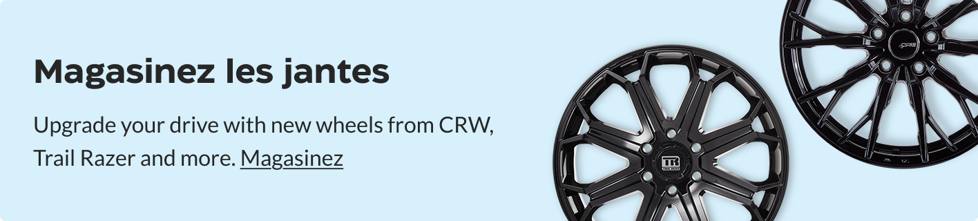 Rehaussez la qualité de votre véhicule avec les nouvelles jantes de CRW, Trail Razer et plus.