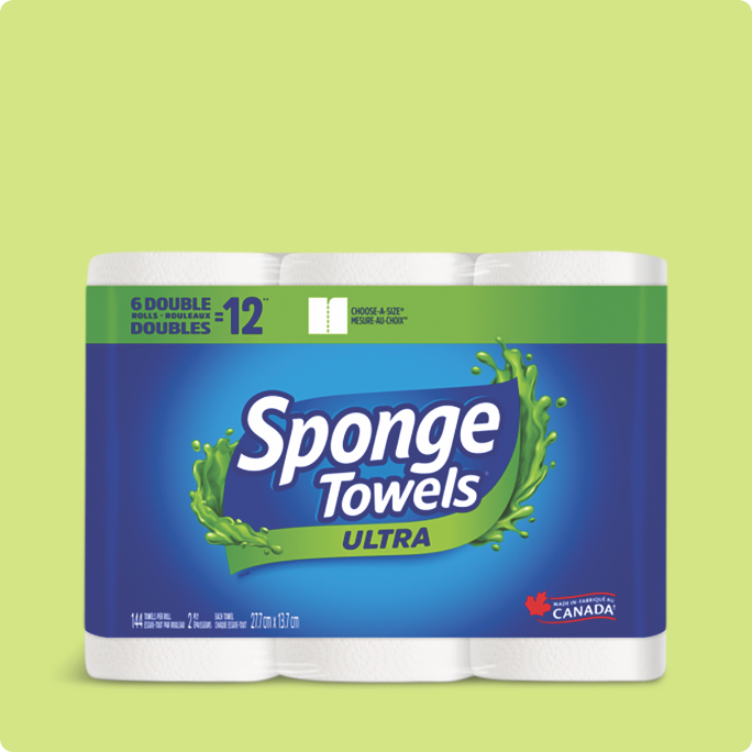 A pack of SpongeTowels paper towels.