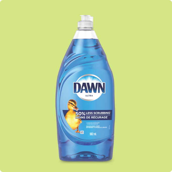 A bottle of Dawn dish soap.