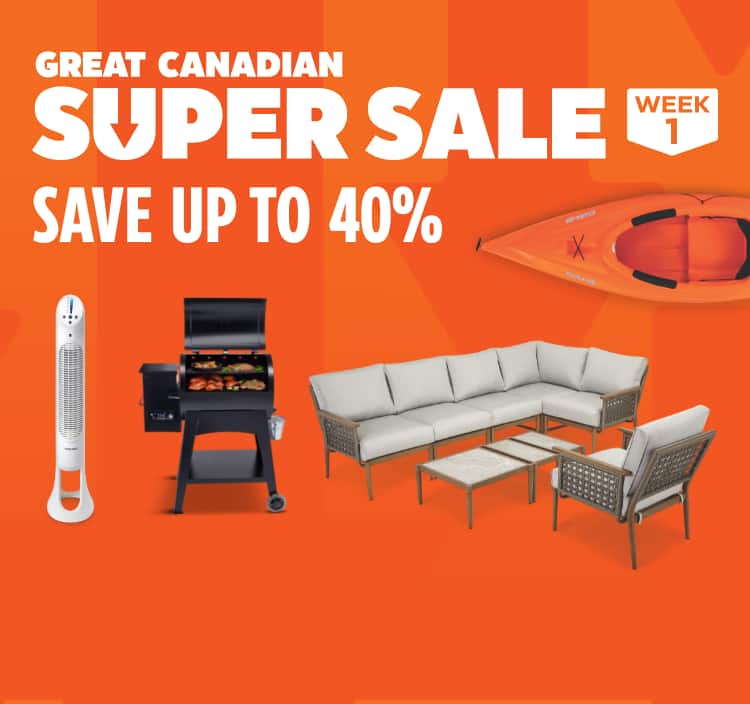 Super solde de chez nous - Semaine 1. Rabais jusqu’à 40 %.  Barbecue et fumoir à granules de bois Pit Boss 700FB1  Kayak fermé Sun Dolphin Aruba 10, 10 pi  Piscine rectangulaire à armature en acier Coleman  Coupe-herbe et taille-bordure sans fil WORX WG162 Power Share, 20 V