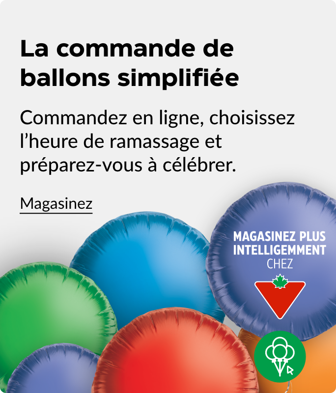 La commande de ballons simplifiée. Commandez en ligne, choisissez l’heure de ramassage et préparez-vous à célébrer.