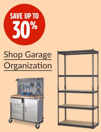 Save up to 30%  Mastercraft 5-Shelf Metal & Wood Storage Rack  Mastercraft 4-Drawer, 1-Door Wooden Top Workstation