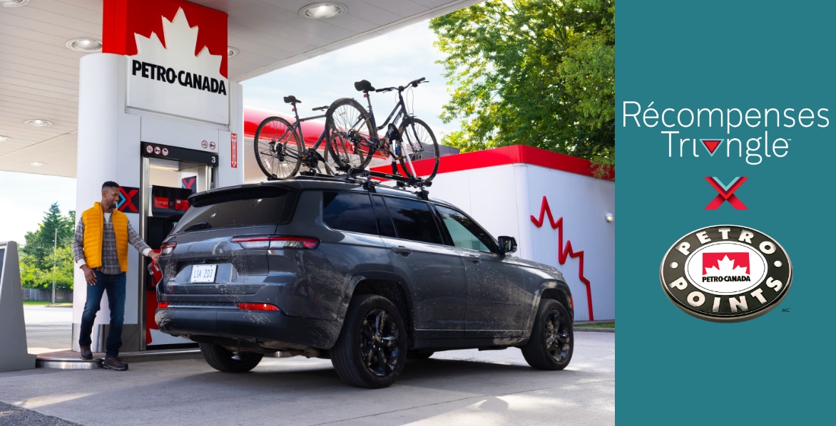 Obtenez de l’Argent Canadian TireMD* quand vous faites le plein chez Petro-CanadaMC ou dans un poste Essence+ avec Récompenses TriangleMD. En savoir plus *Des modalités s’appliquent